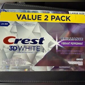 NWT Crest 3D White Brilliance Toothpaste value 2 Pack Vibrant Peppermint